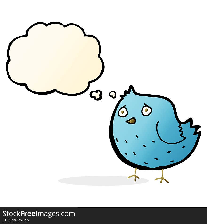 Cartoon Bird With Thought Bubble