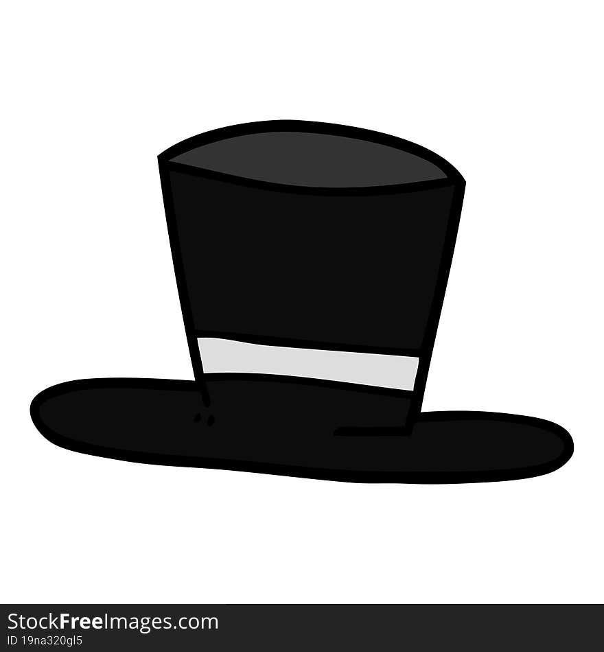 cartoon doodle top hat