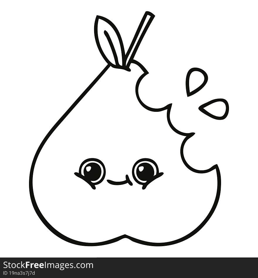 line drawing cartoon pear