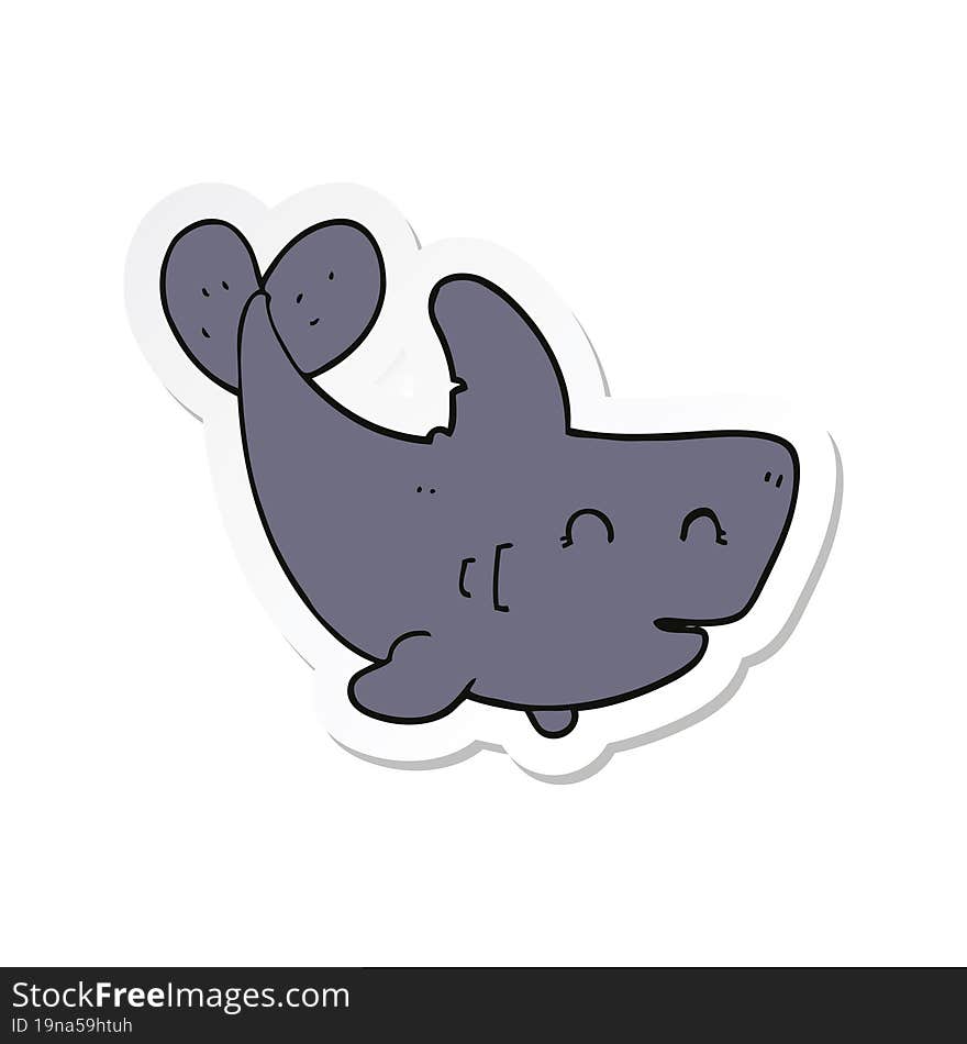 sticker of a cartoon shark