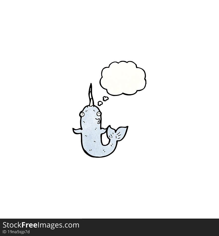 happy cartoon narwhal