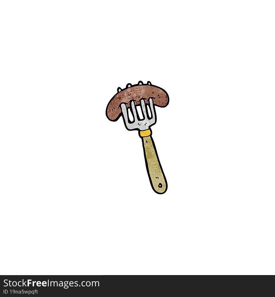 sausage on fork cartoon