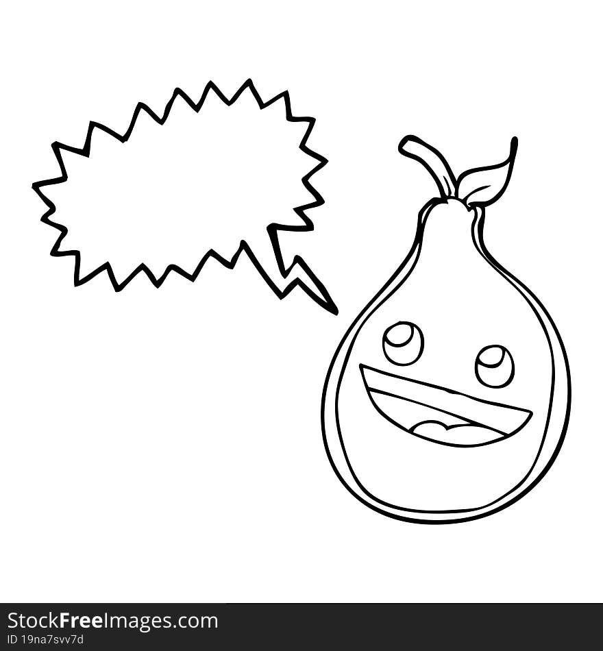 speech bubble cartoon pear