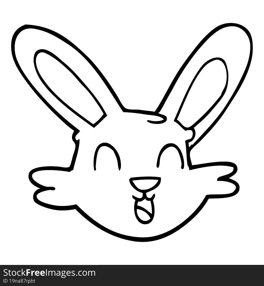 line drawing cartoon cute bunny