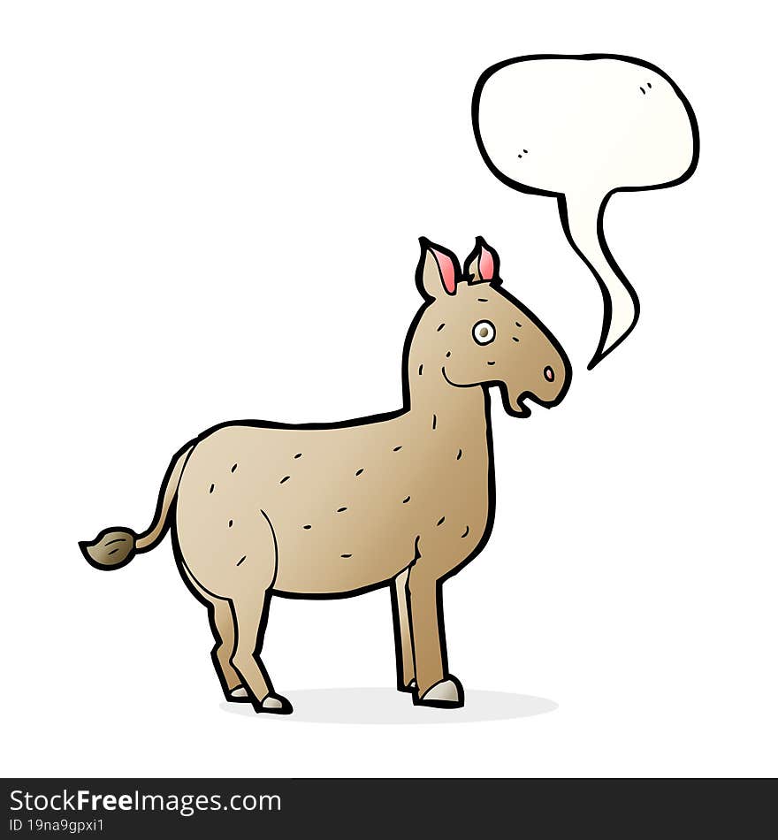 cartoon mule with speech bubble