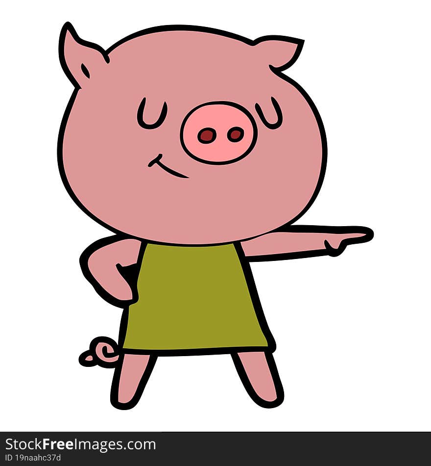 happy cartoon pig. happy cartoon pig