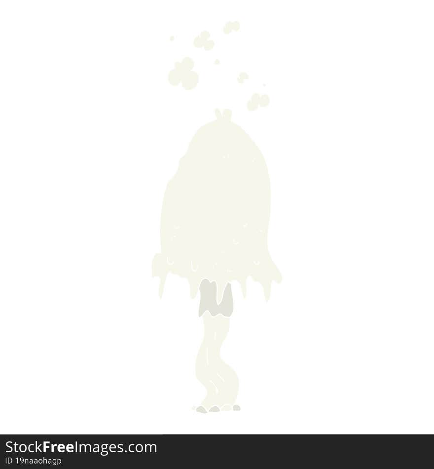 flat color illustration of a cartoon mushroom