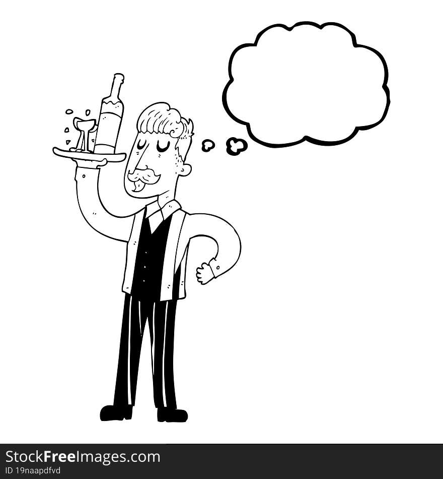 thought bubble cartoon waiter