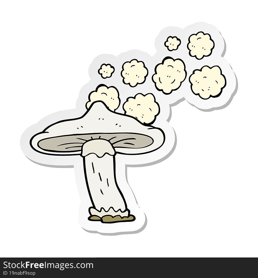 sticker of a cartoon mushroom