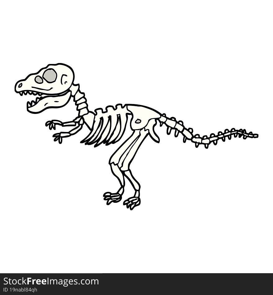 hand drawn doodle style cartoon dinosaur bones