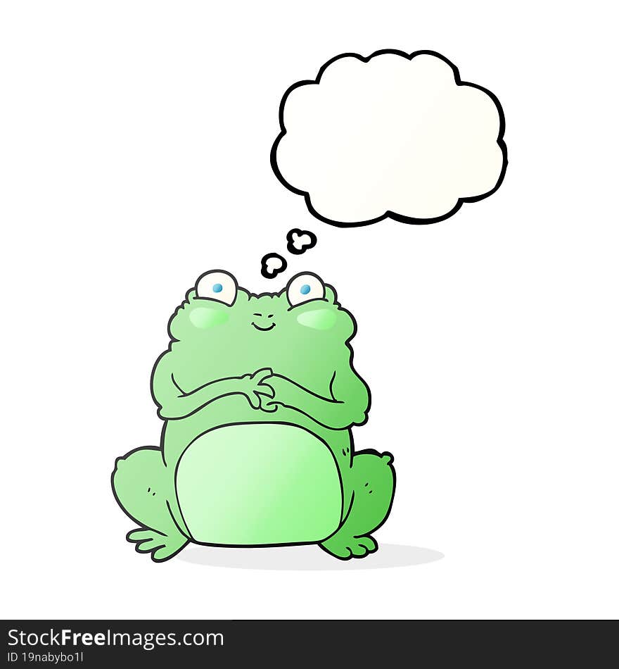 freehand drawn thought bubble cartoon funny frog