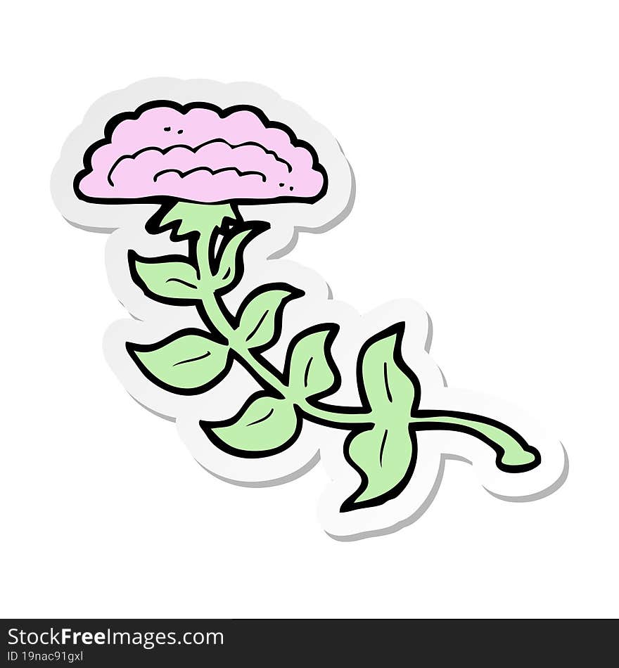 sticker of a cartoon flower