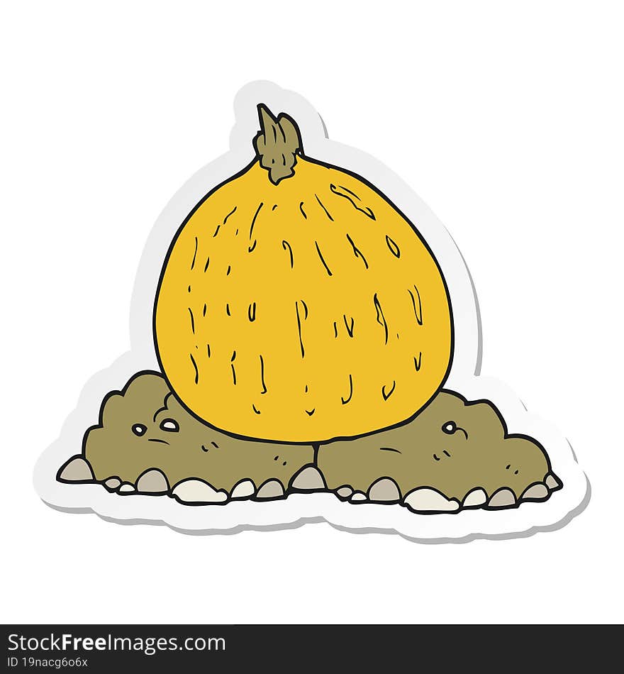 sticker of a cartoon squash