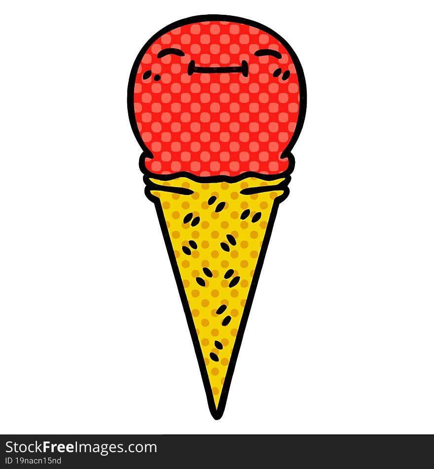 quirky comic book style cartoon happy ice cream