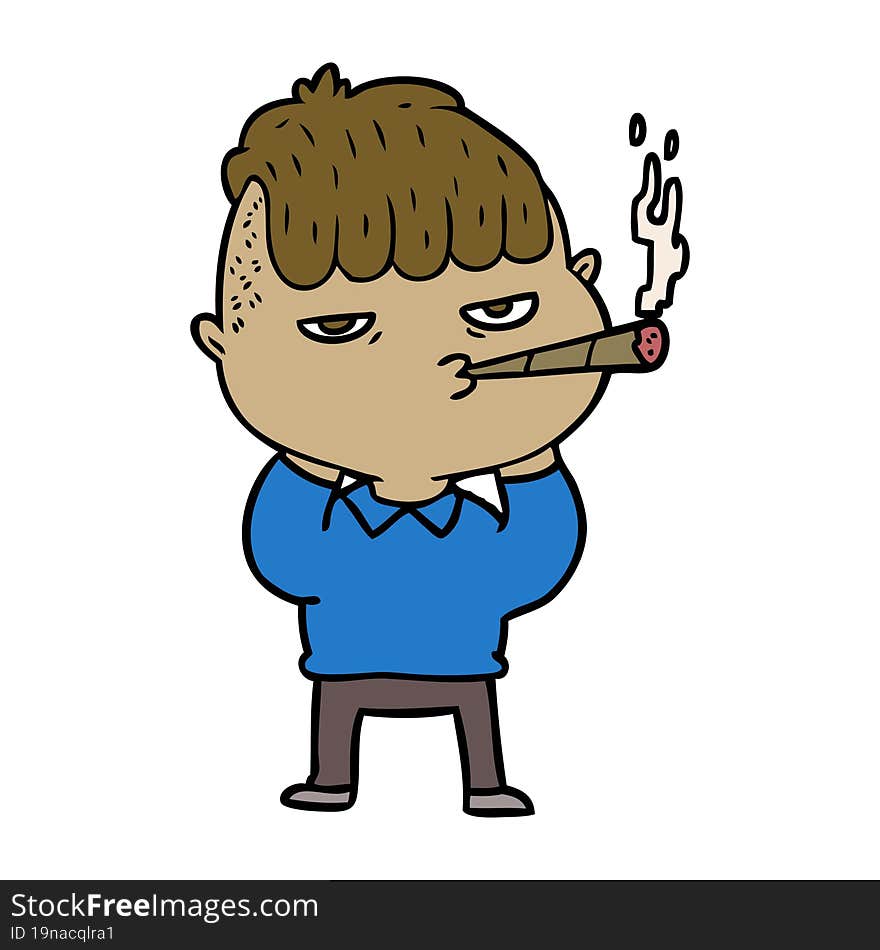 cartoon man smoking. cartoon man smoking