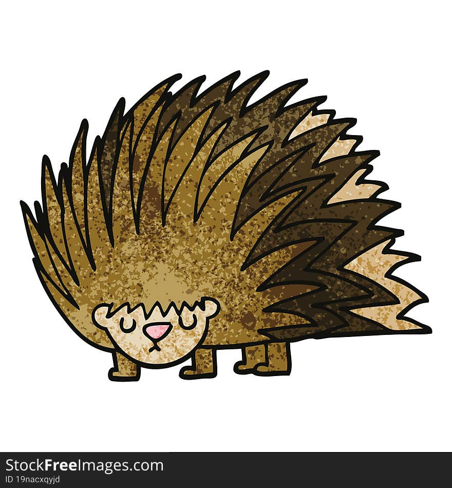 cartoon doodle spiky hedgehog