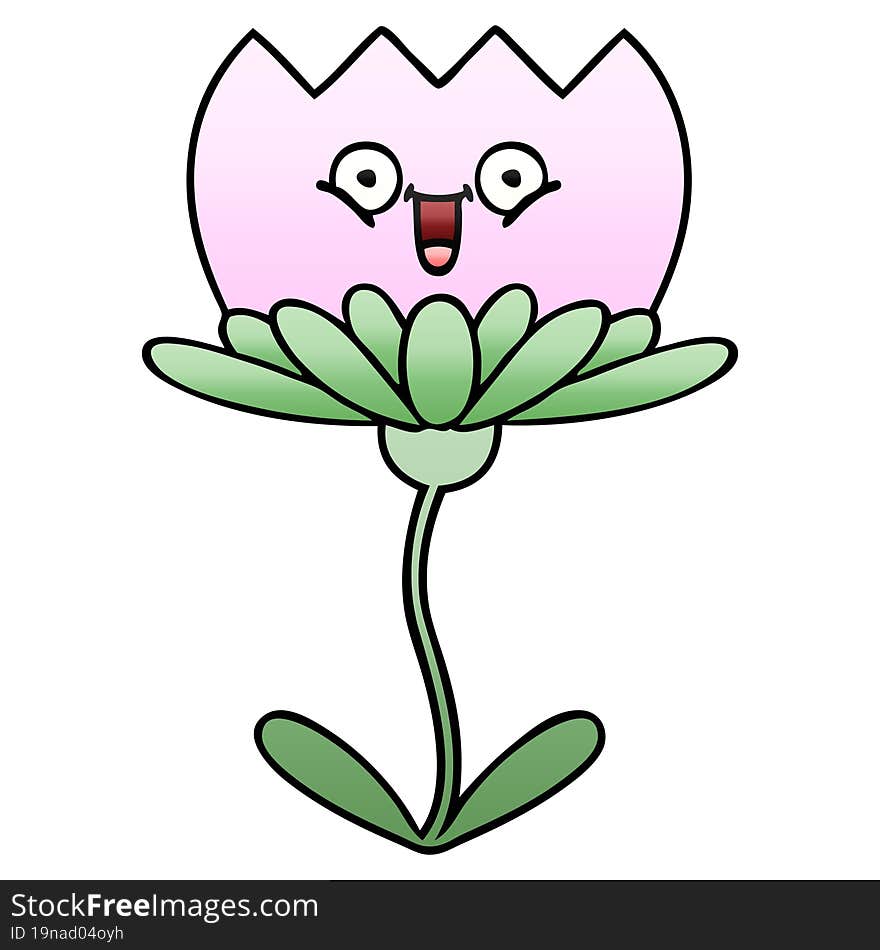 Gradient Shaded Cartoon Flower