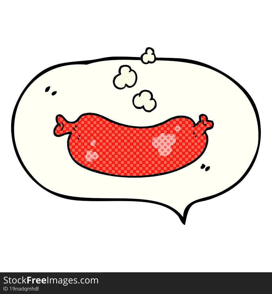 comic book speech bubble cartoon hot sausage