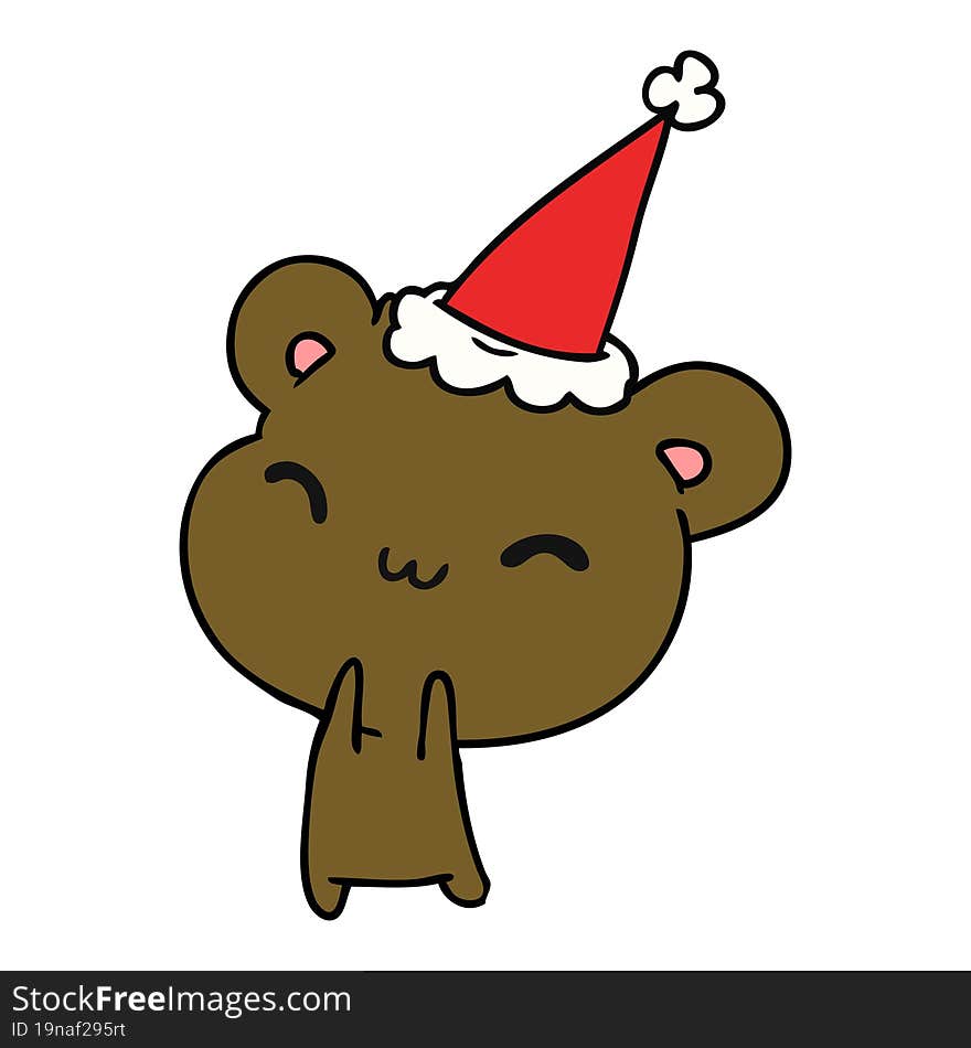 christmas cartoon of kawaii bear