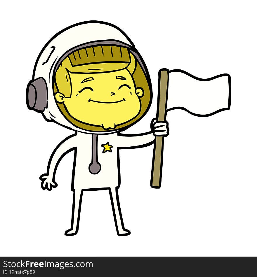 happy cartoon astronaut. happy cartoon astronaut