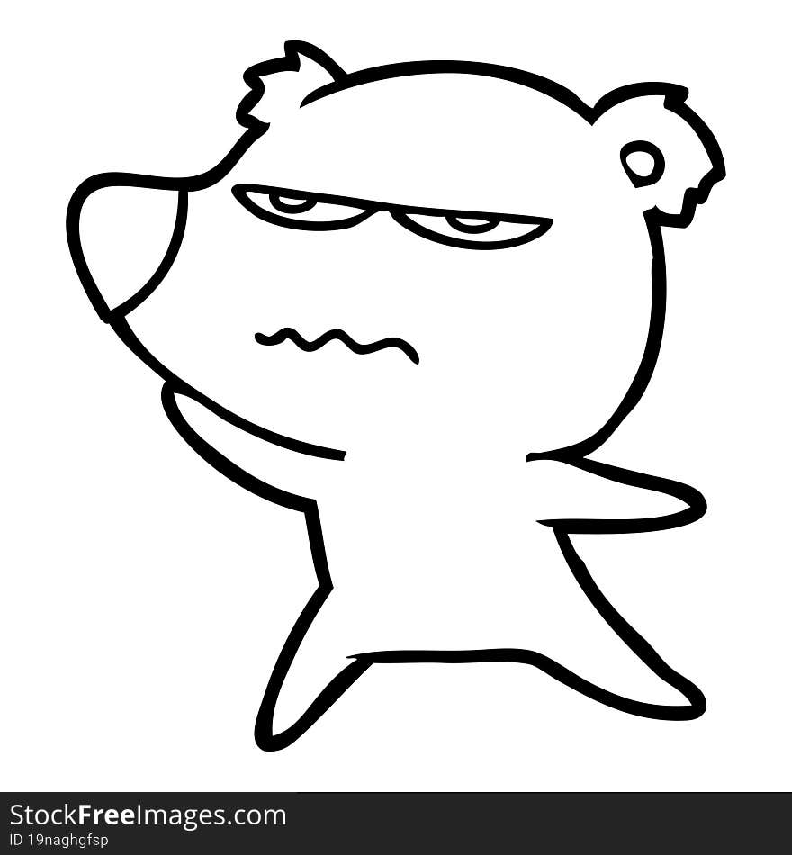 angry bear cartoon. angry bear cartoon