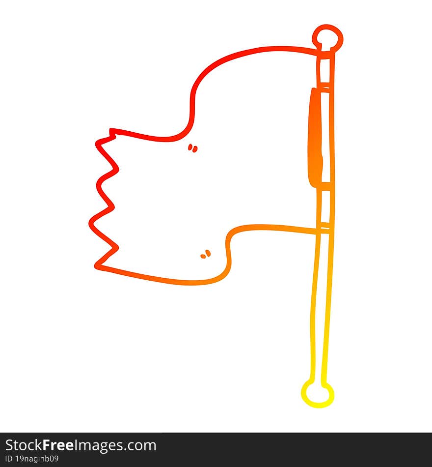 warm gradient line drawing cartoon waving flag