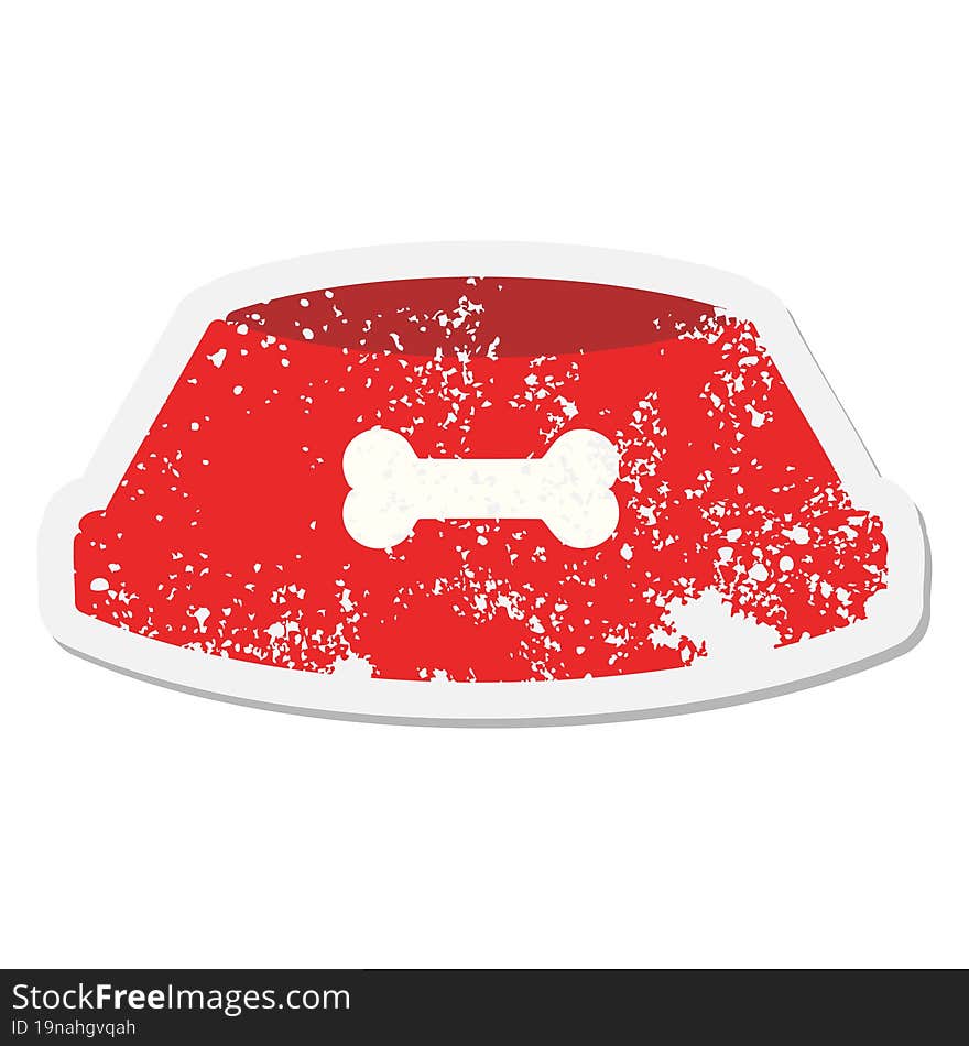 dog food bowl  grunge sticker