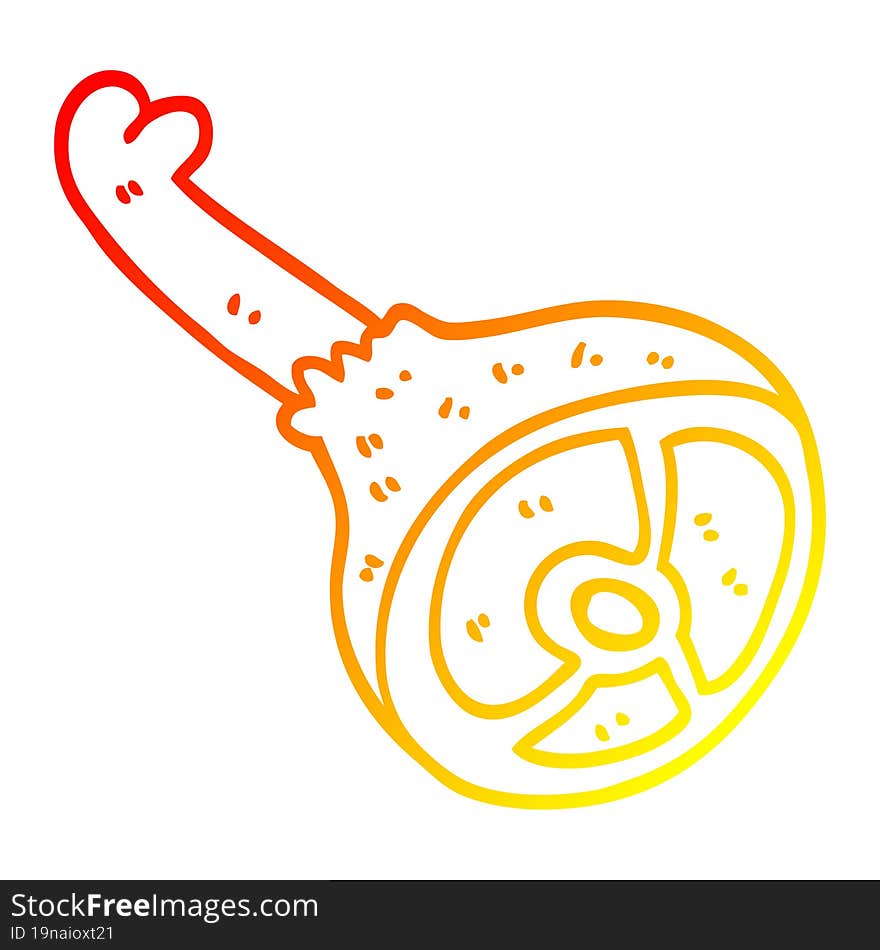 warm gradient line drawing cartoon meat joint