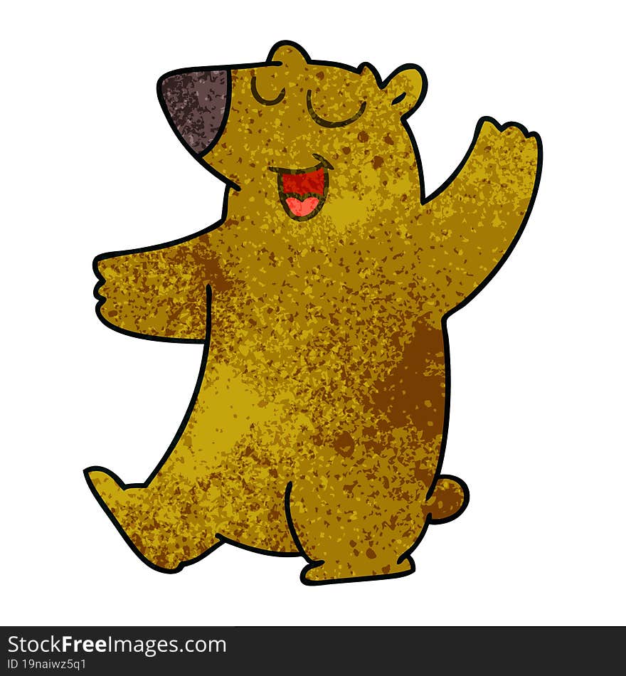 quirky hand drawn cartoon bear