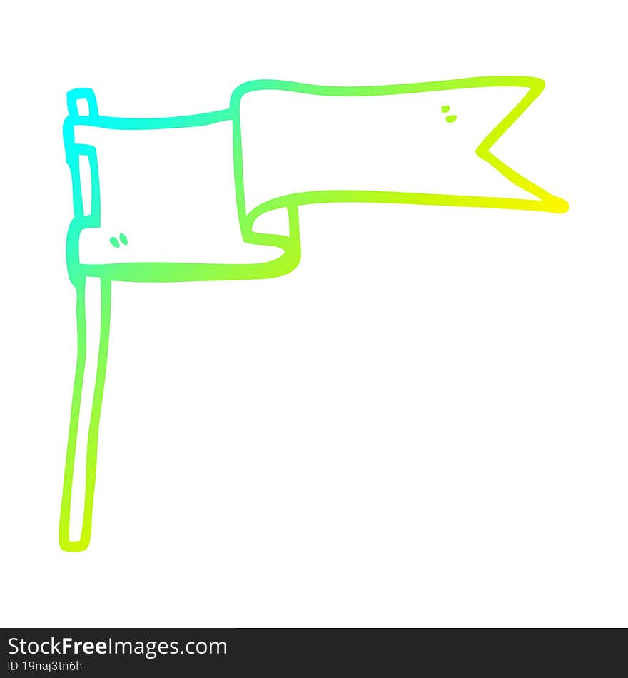 cold gradient line drawing cartoon flag waving in wind