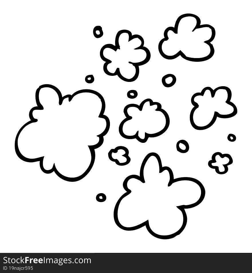 Black And White Cartoon Decorative Smoke Puff Elements