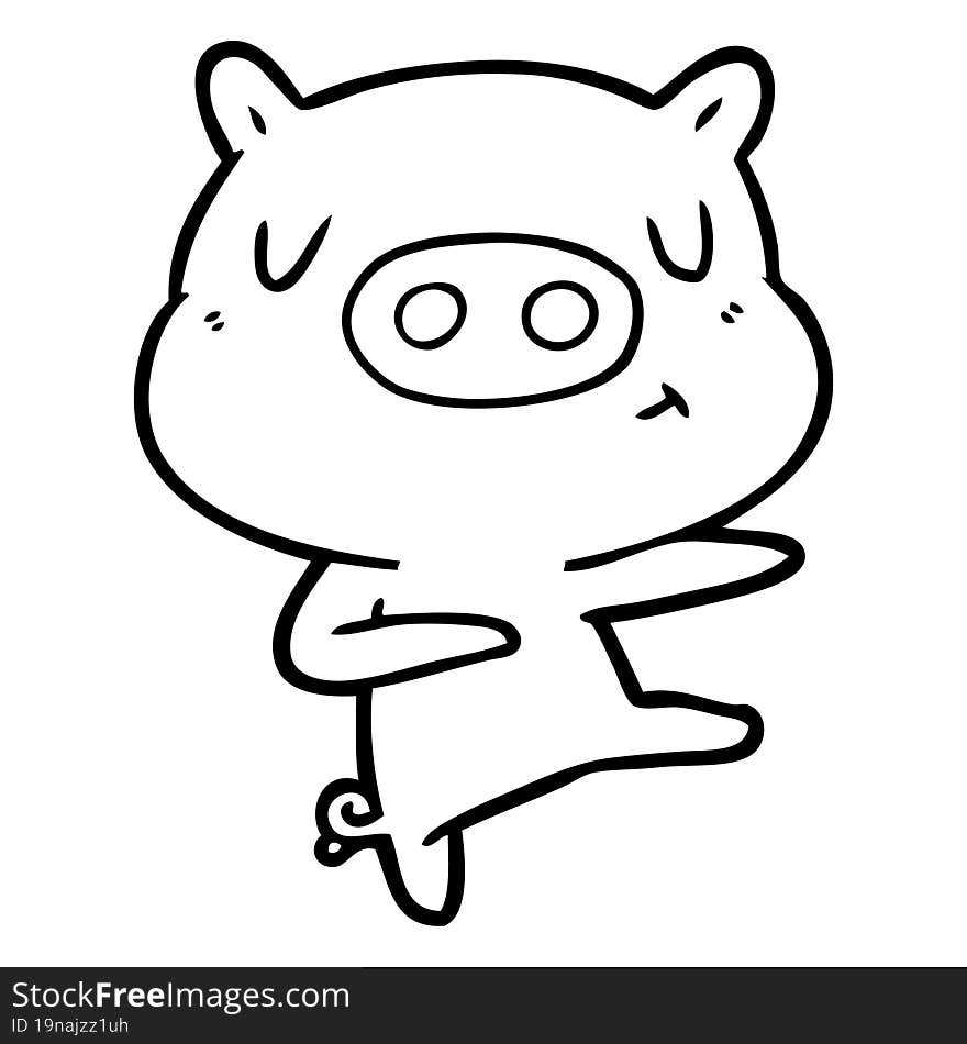 cartoon content pig dancing. cartoon content pig dancing