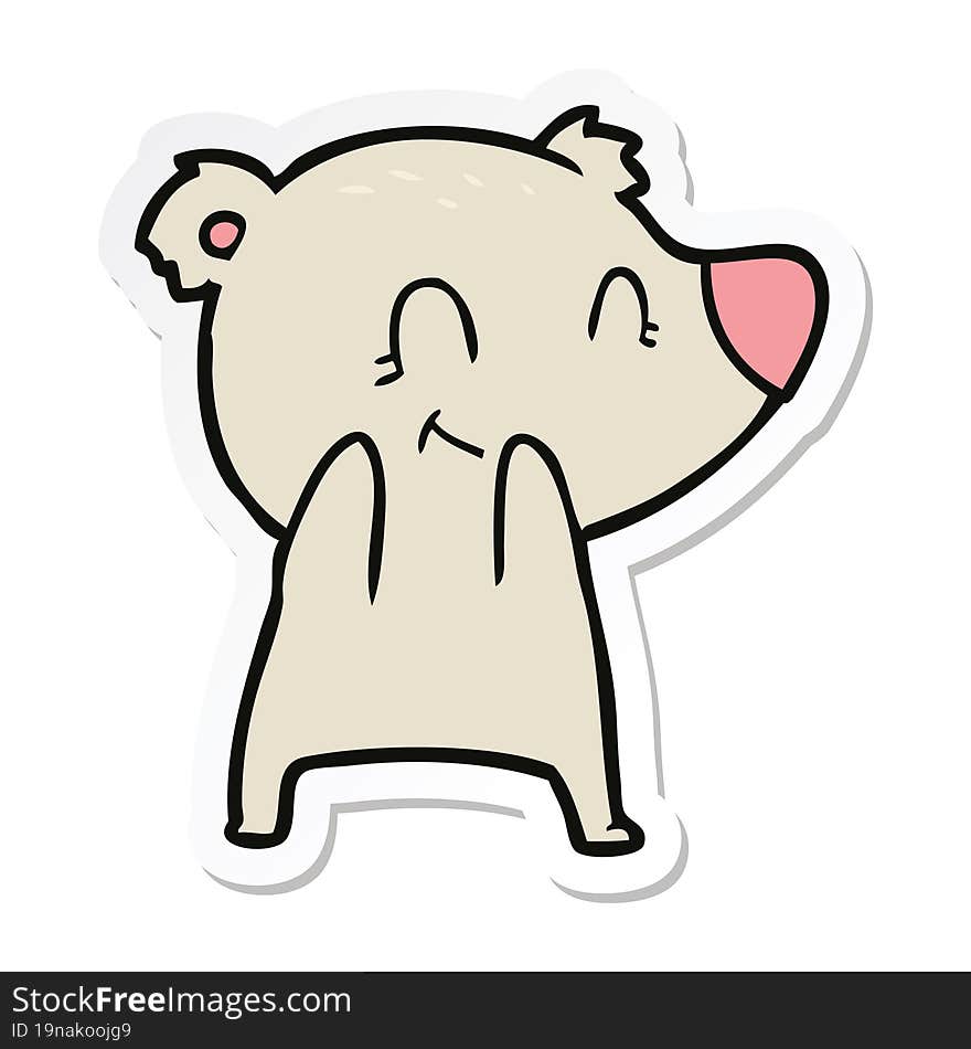 sticker of a friendly bear cartoon