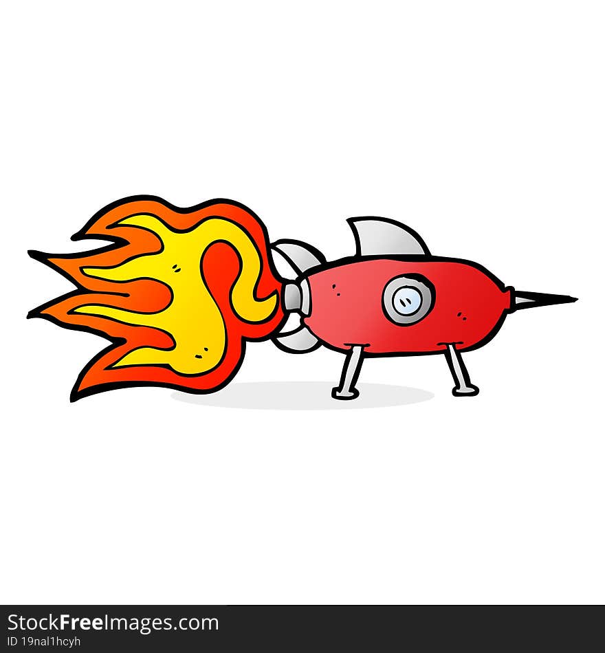 cartoon space rocket