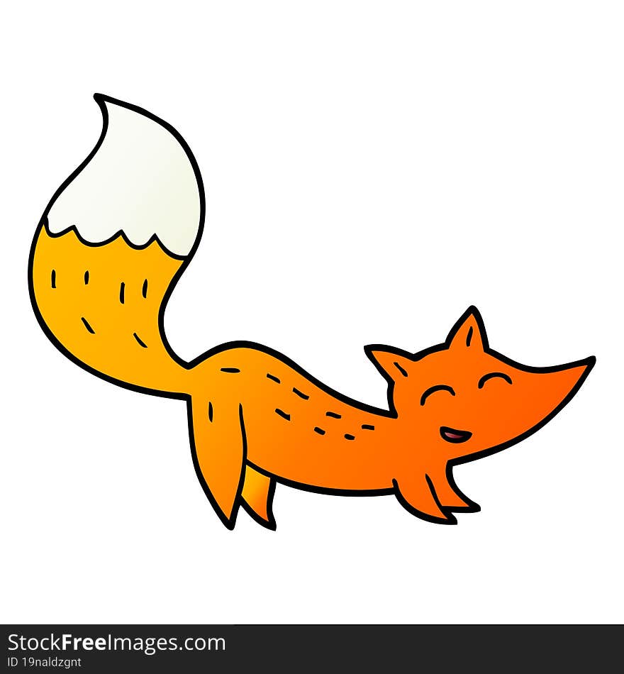 Vector Gradient Illustration Cartoon Happy Fox