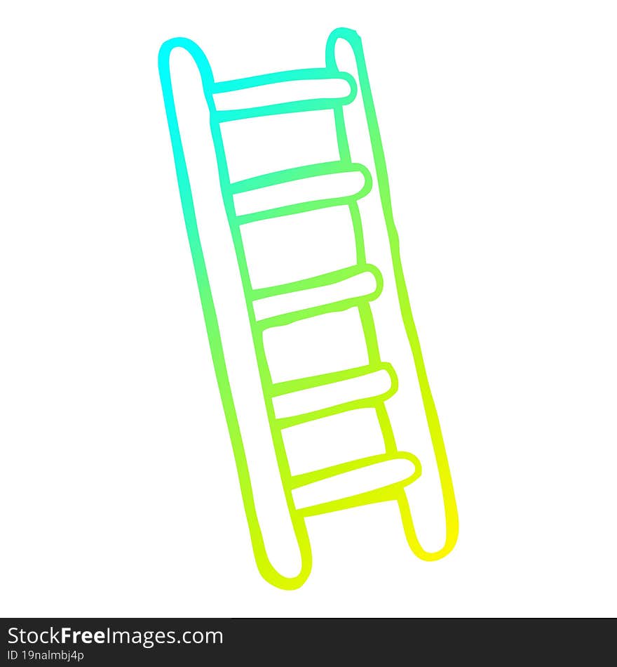 cold gradient line drawing cartoon ladder