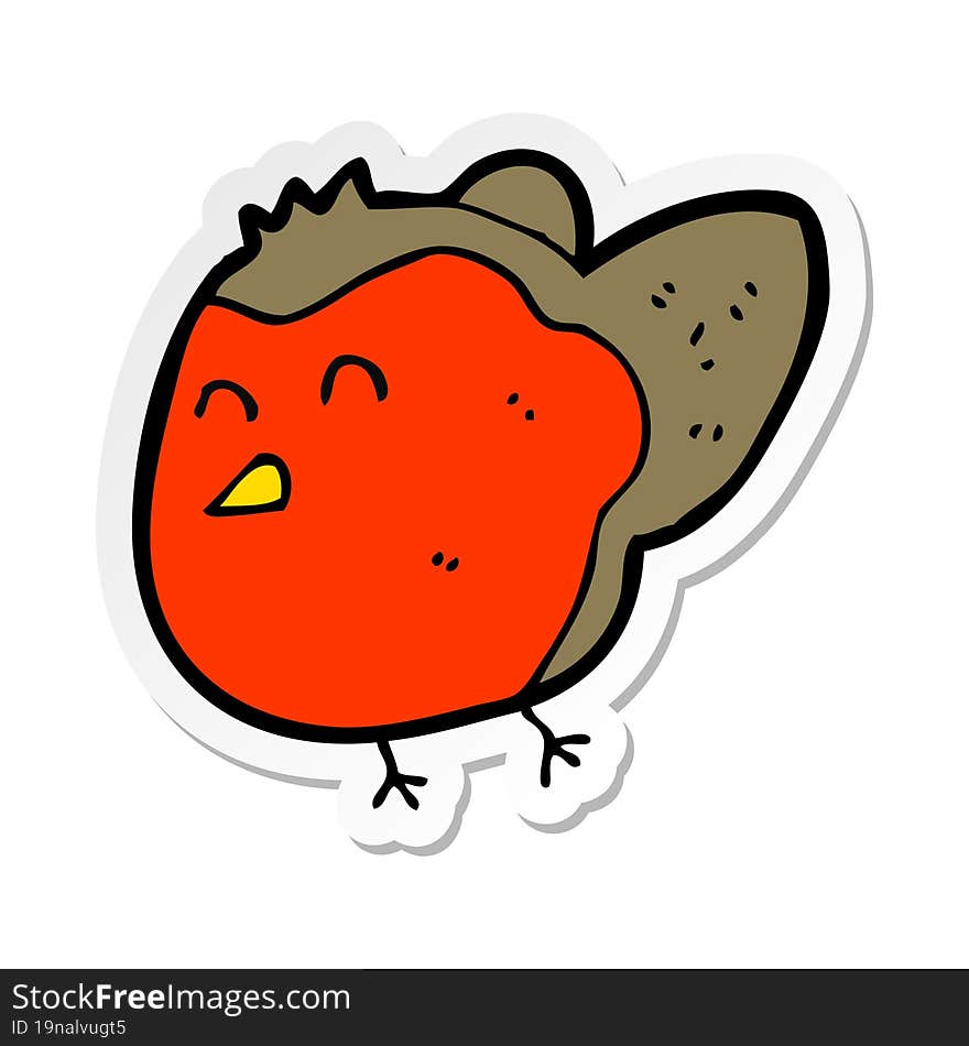 sticker of a cartoon robin