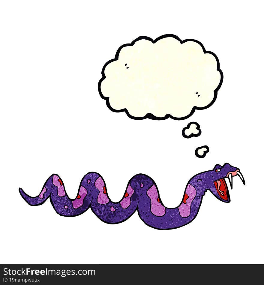 Cartoon Poisonous Snake With Thought Bubble