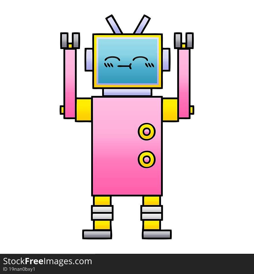 Gradient Shaded Cartoon Robot