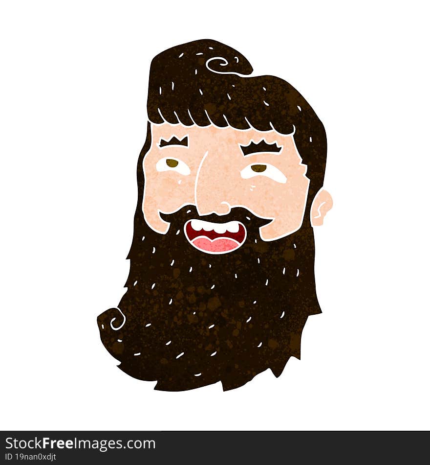 Cartoon Laughing Bearded Man