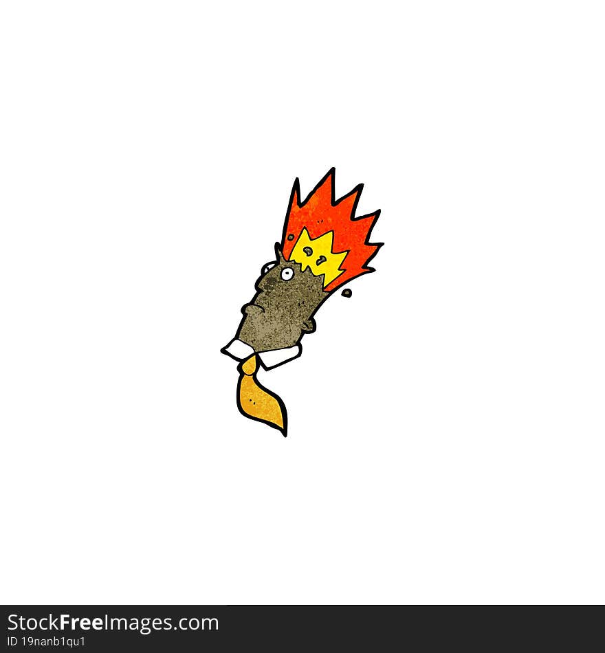 Cartoon Man With Exploding Head