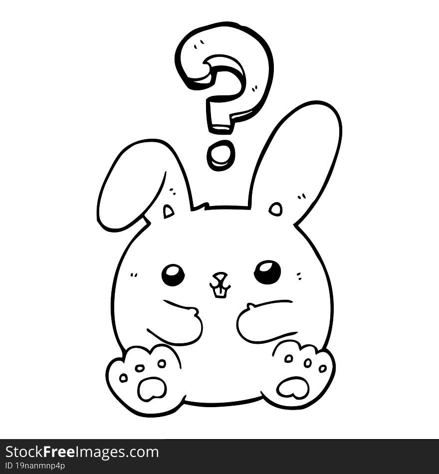 cartoon rabbit with question mark