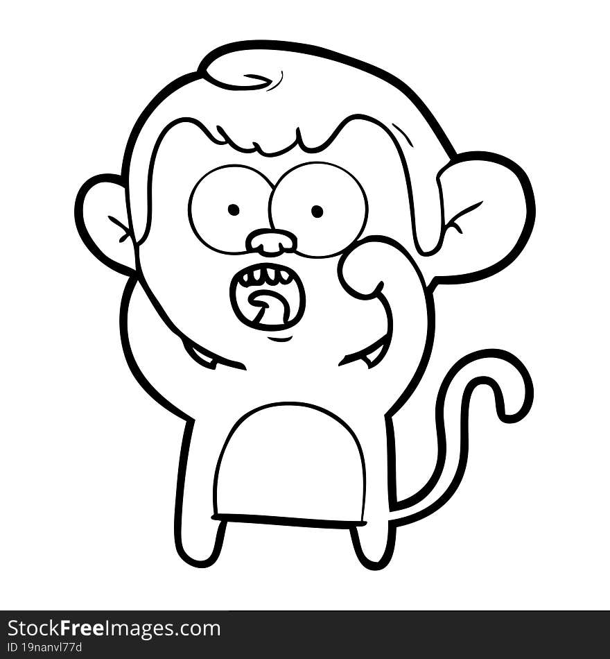 cartoon shocked monkey. cartoon shocked monkey