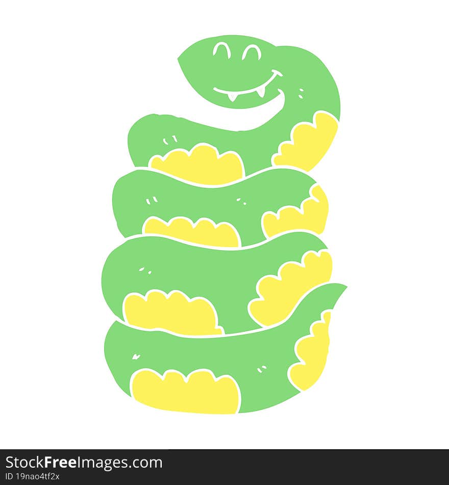 flat color style cartoon snake