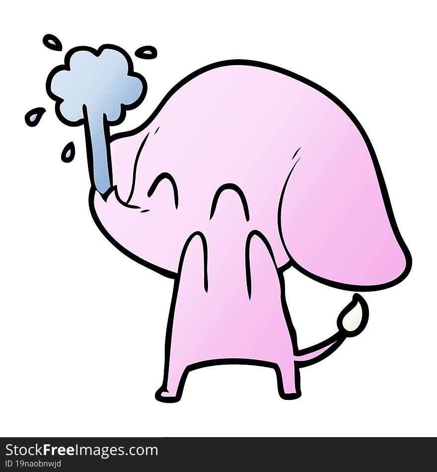 cute cartoon elephant spouting water. cute cartoon elephant spouting water