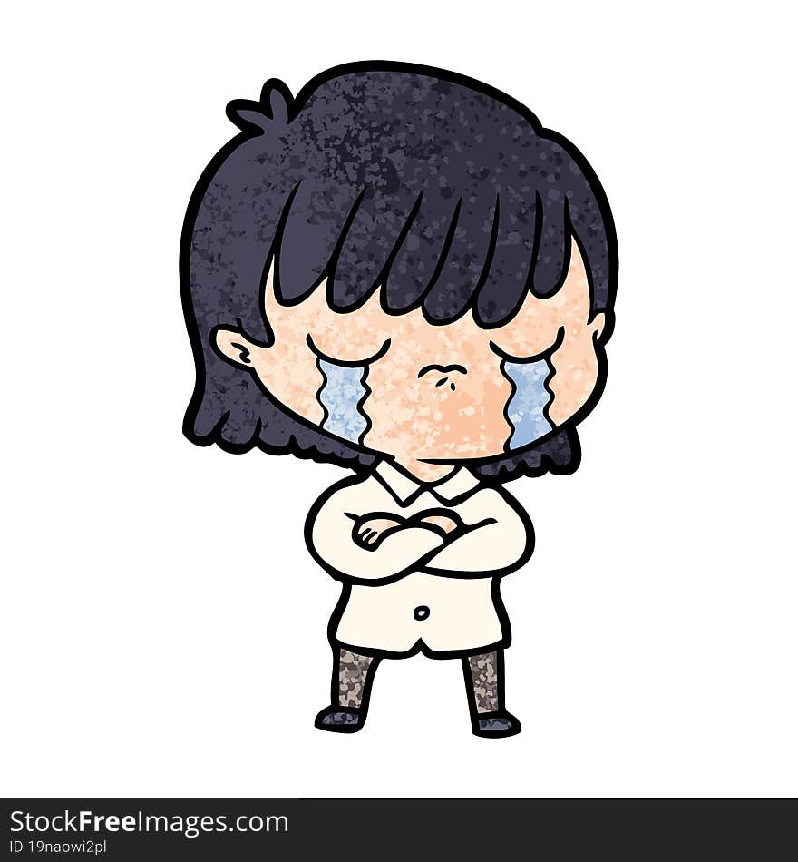 cartoon woman crying. cartoon woman crying