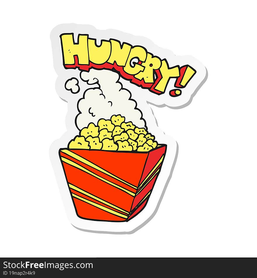 Sticker Of A Cartoon Fresh Popcorn