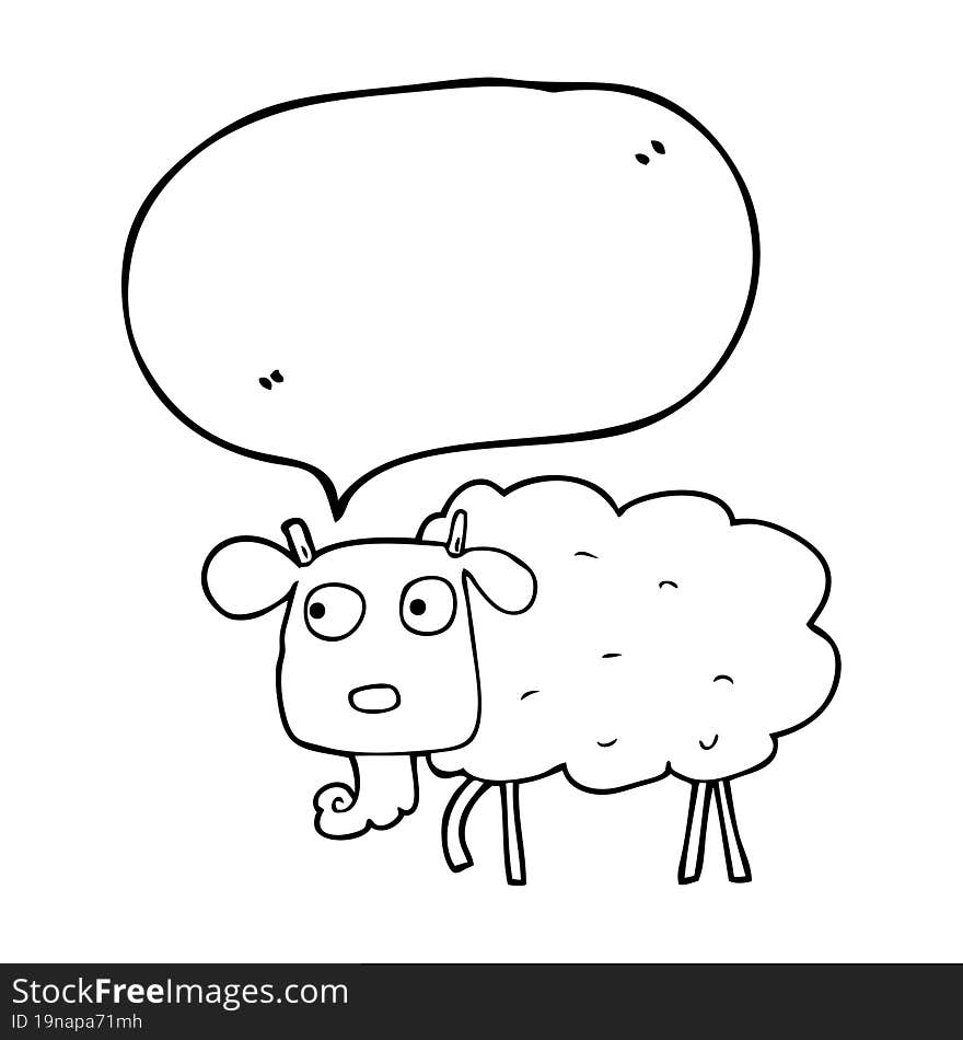 freehand drawn speech bubble cartoon goat