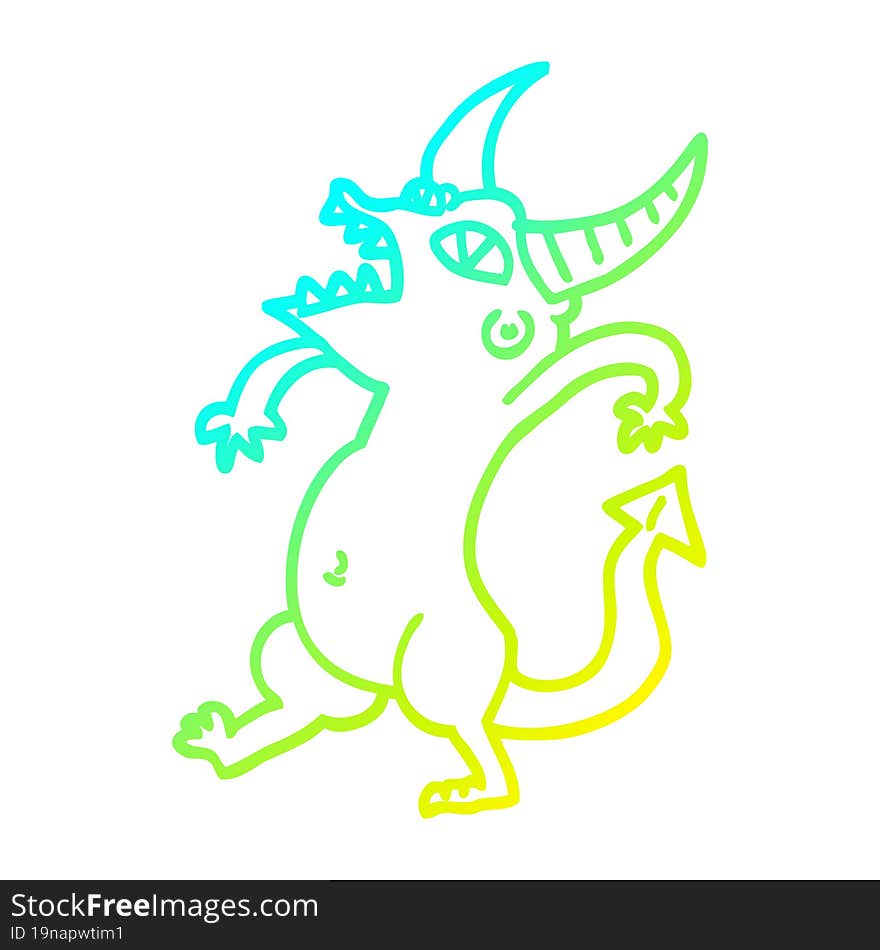 cold gradient line drawing cartoon halloween monster