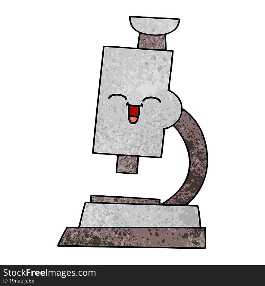 retro grunge texture cartoon microscope